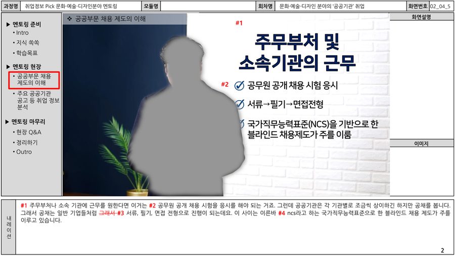 문화예술디자인 취업멘토링 화면 2