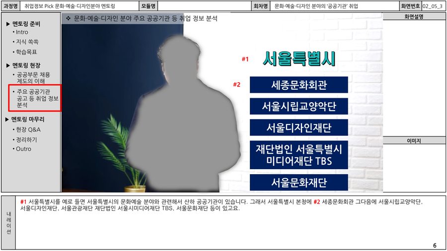 문화예술디자인 취업멘토링 화면 3